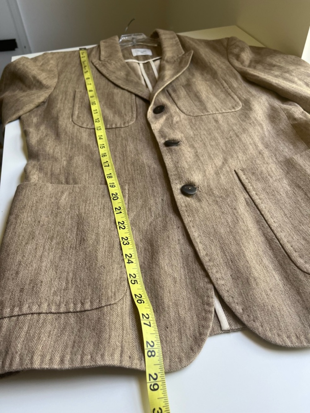 Billy Reid Cotton Linen Herringbone 3 Button Single Breasted Blazer Jacket 38R - Picture 11 of 12